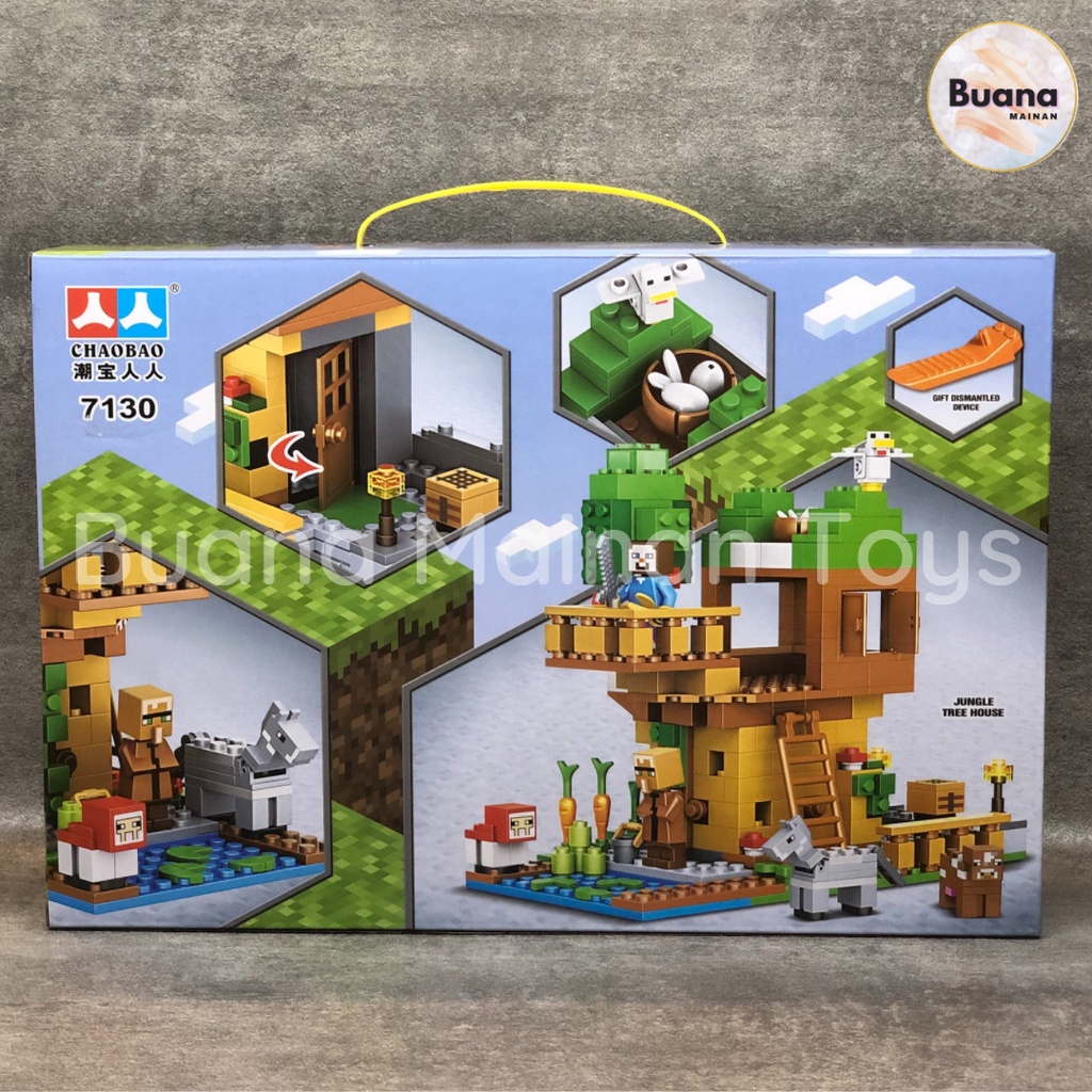 BRICKS CHAOBAO MY WORLD TREE HOUSE 7130 EDUKASI ANAK BRICK MINECRAFT