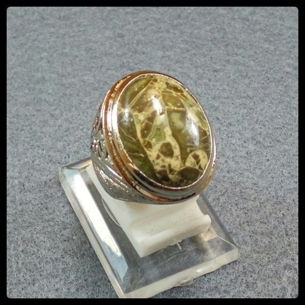 CINCIN ASLI NATURAL JASPER DAUN MOTIF ARTISTIK HARGA MENGGODA