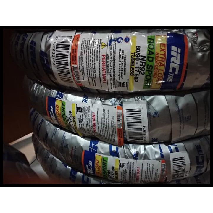 TUBELESS IRC 80/90 17 BAN LUAR MOTOR , TUBLES 80