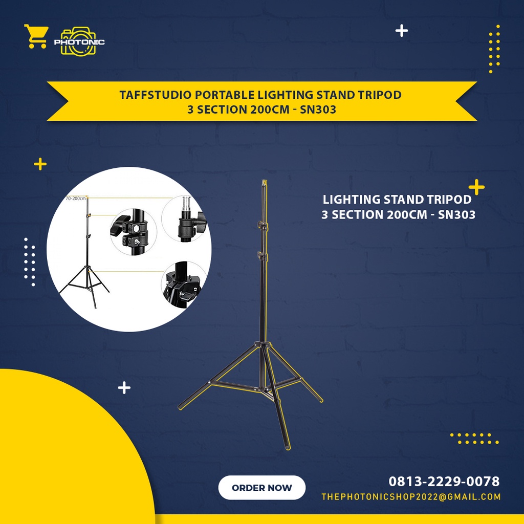 Jual Taffstudio Portable Lighting Stand Tripod Section Cm Sn