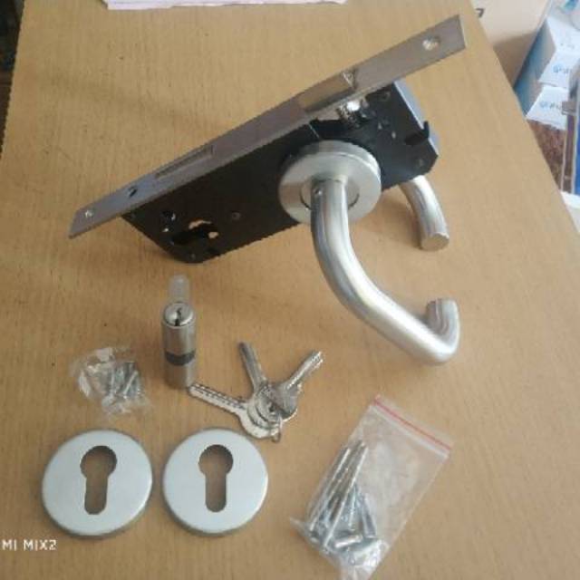 BOOM SALE kunci pintu model pisah set stanlis sus 304/ handle gagang pintu lemgkap tinggal pasang/ kunci pintu besar komplit bhn stanlis steel  garansi 1 tahun hande pintu set KUNCI PINTU