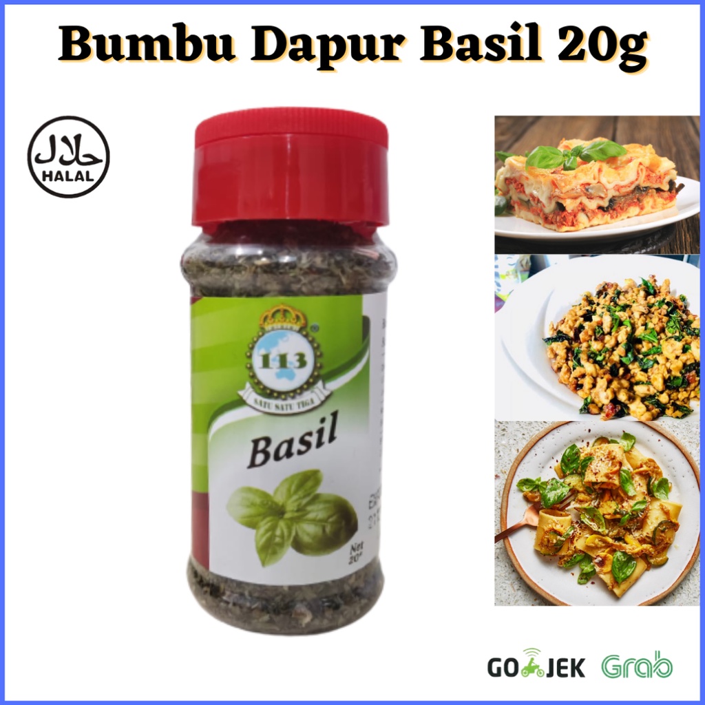 113 Basil 20g /  Bumbu Dapur / Penyedap Rasa/ Rempah Rempah/ Bumbu Masak/ Basil Leaves / Daun Basil