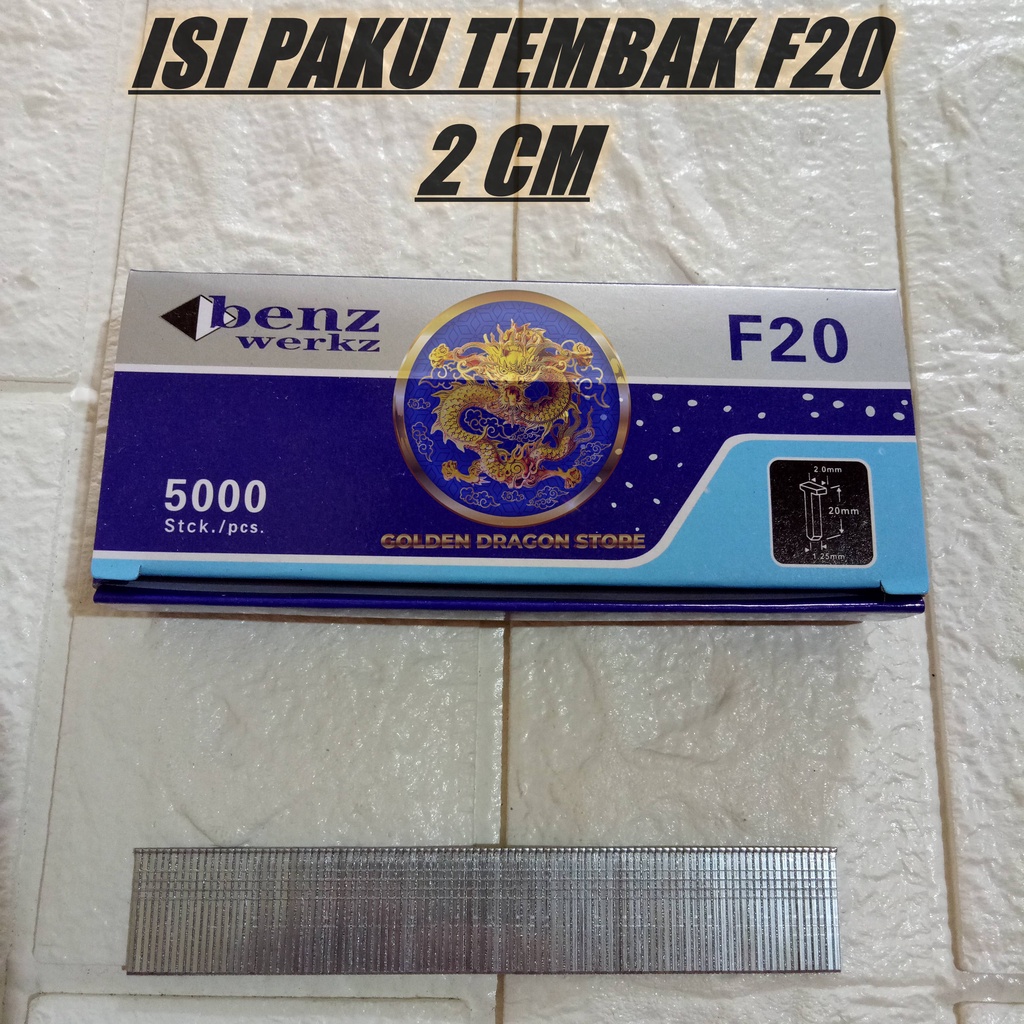 

Isi Staples Tembak Angin F20 / Paku Tembak F20 / Isi Paku Tembak Angin