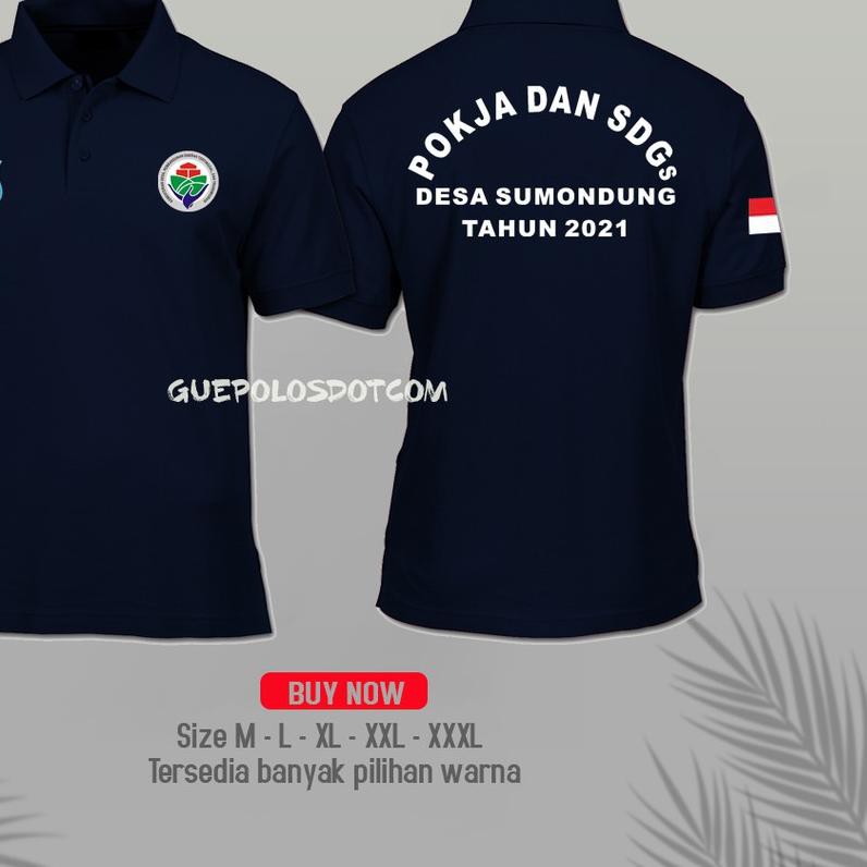► POLOSHIRT KEMENTERIAN DESA 04 - Kaos Polo SDGs dan POKJA Desa FREE NAMA DESA - Kaos Kerah SDGs mur