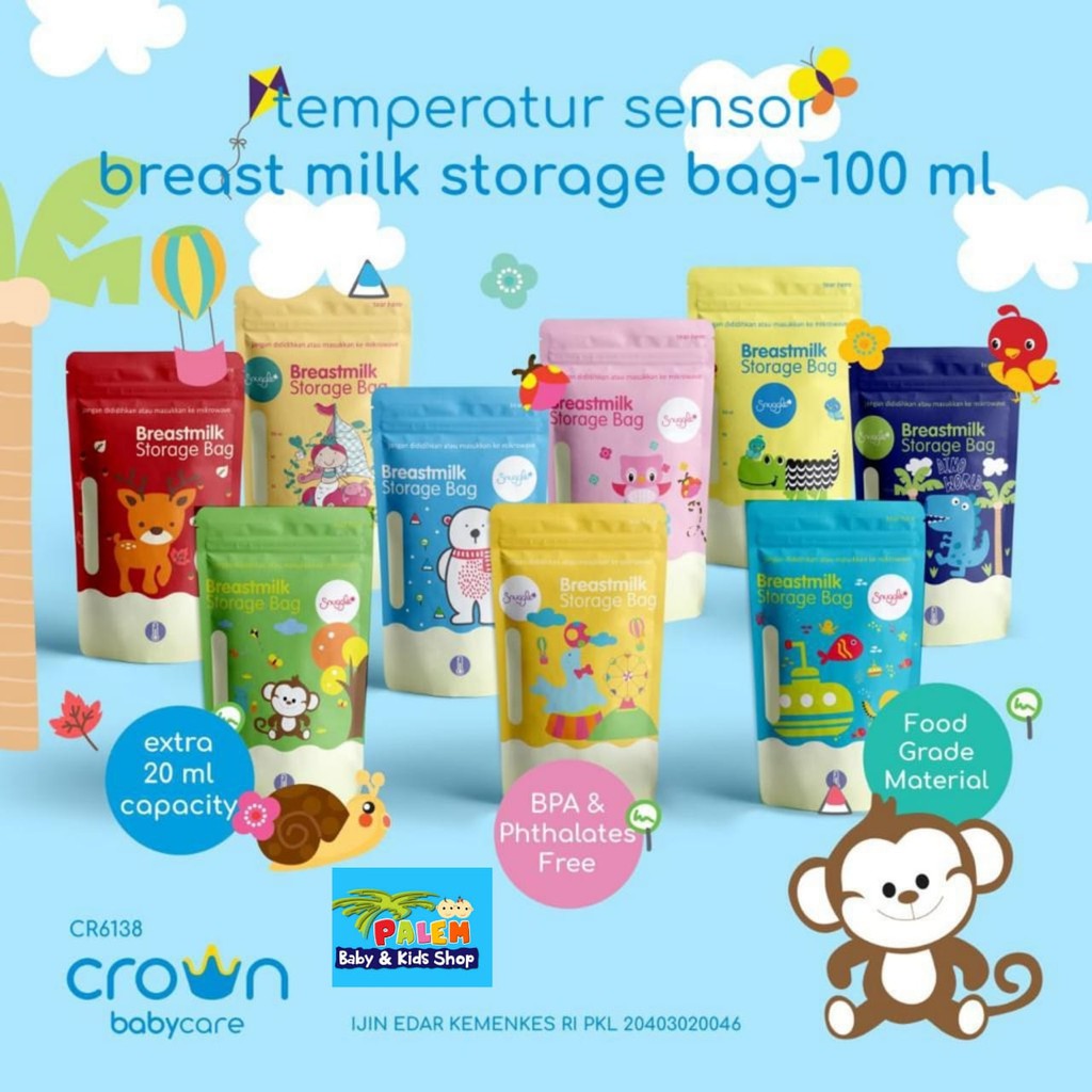 CROWN/snuggle Kantong Asi 120ml 30pcs Breastmilk Storage 6138