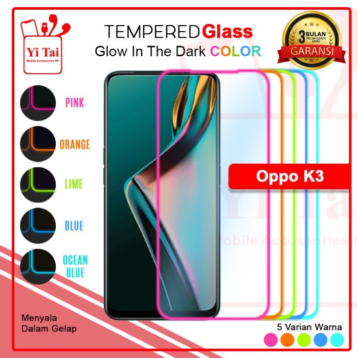 YI TAI - Glow In The Dark Tempered Glass Oppo K3 R17 Pro Reno 3 A91