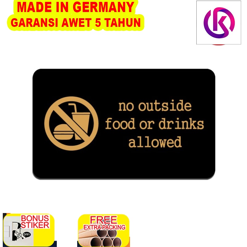

Grosir SIGN AKRILIK Cafe - NO OUTSIDE FOOD OR DRINK ALLOWED - Size 20x12cm