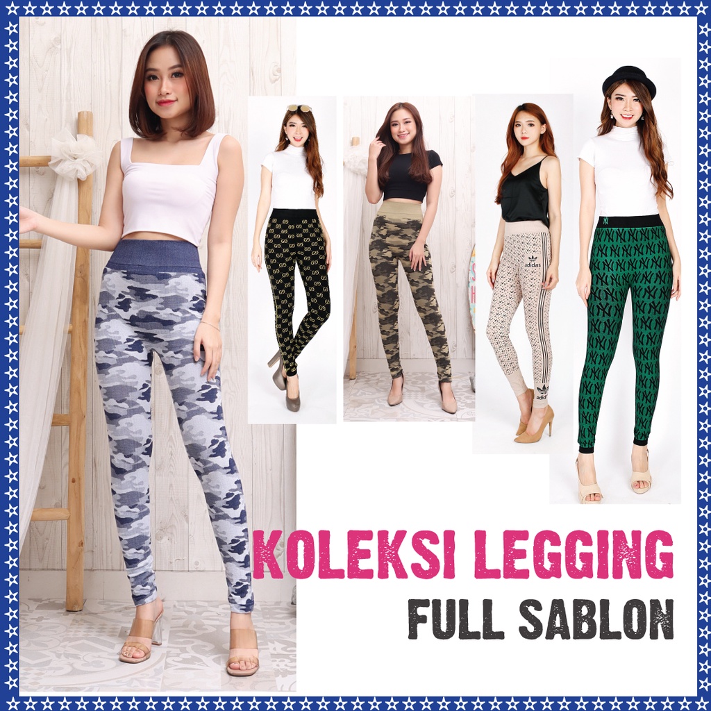 Legging Full Sablon Collections / Leging Full Sablon / Legging jumbo wanita