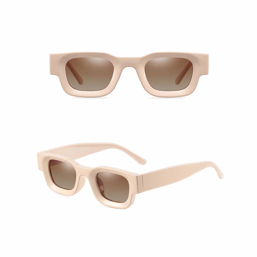 Kacamata UV400 [ Beige Cokelat ] Anti Radiasi - Sunglasses Pria &amp; Wanita Korea - HM8105