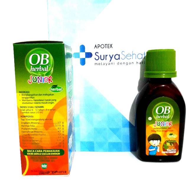 Ob Herbal Junior Sirup Plus Madu Herbal Cough Syrup 60 Ml Untuk Anak 6 12 Tahun Shopee Indonesia