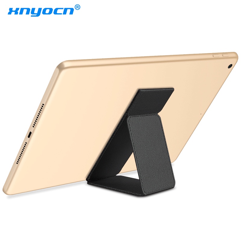 Universal Tablet Berdiri Untuk iPad Pemegang Dukungan Portabel PU Kickstand Dilipat Tali Tangan Untuk Android Samsung Tab Grip Meja Menyesuaikan