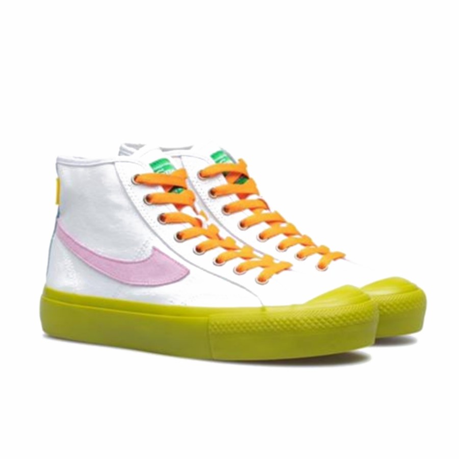 Sepatu Compass Matcha Hi Version [White Matcha/Blue Matcha]-White Matcha