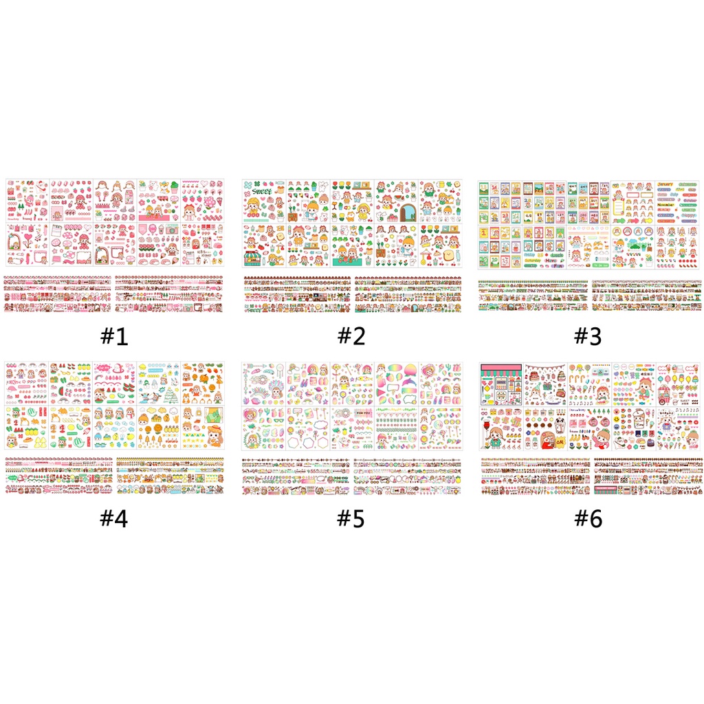 Stiker Kertas / Selotip Washi Gambar Kartun Perempuan Untuk Dekorasi Handbook