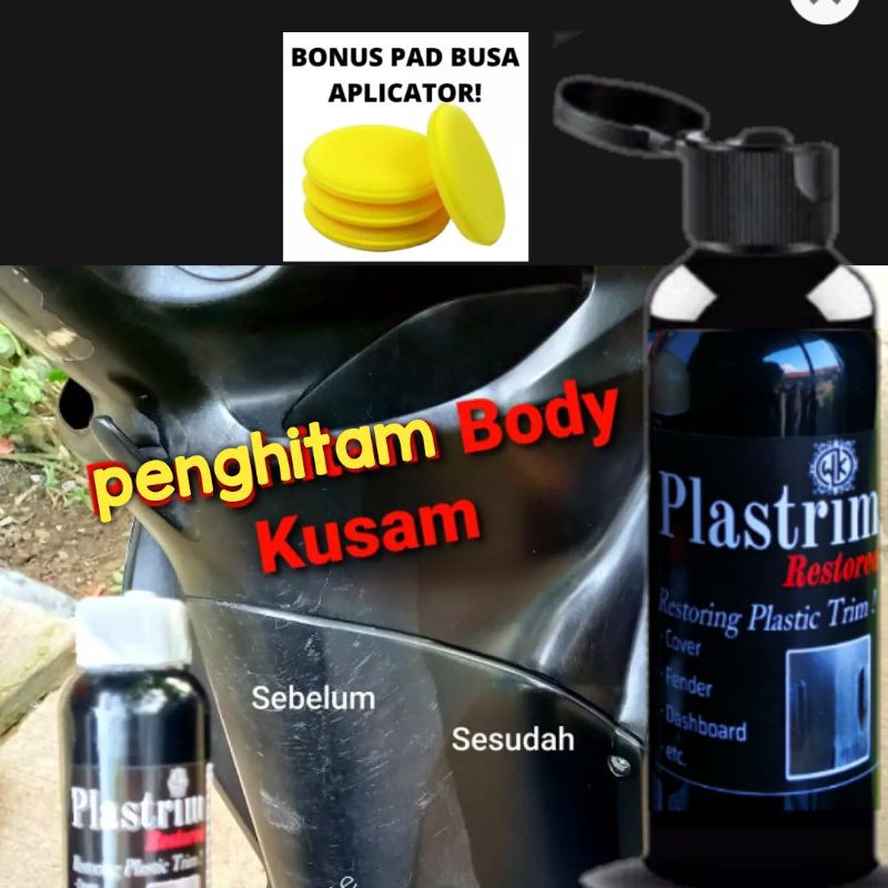 plastrim restored penghitam body motor permanen jadi black to black magic  pengkilap body kasar