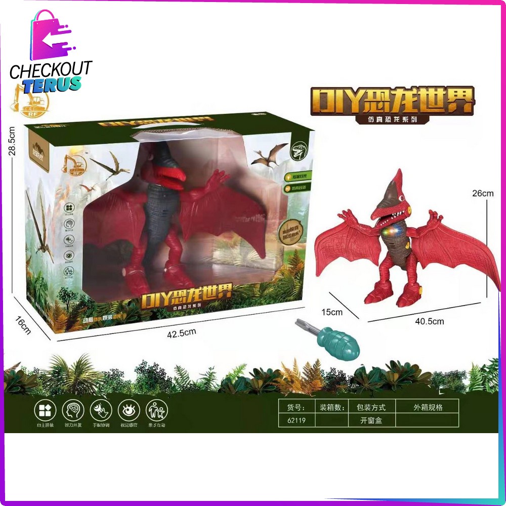 CT M158 Mainan Anak Dinosaurus Mainan Assembly DIY Mainan Edukasi Dino Bongkar Pasang Anak Laki Laki