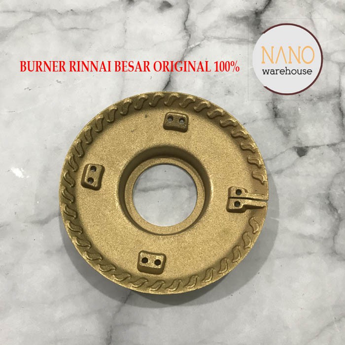 Burner Kuningan Sparepart Kompor Gas Rinnai BESAR ASLI ORIGINAL RI-522E, 522C, 522CE, 602E