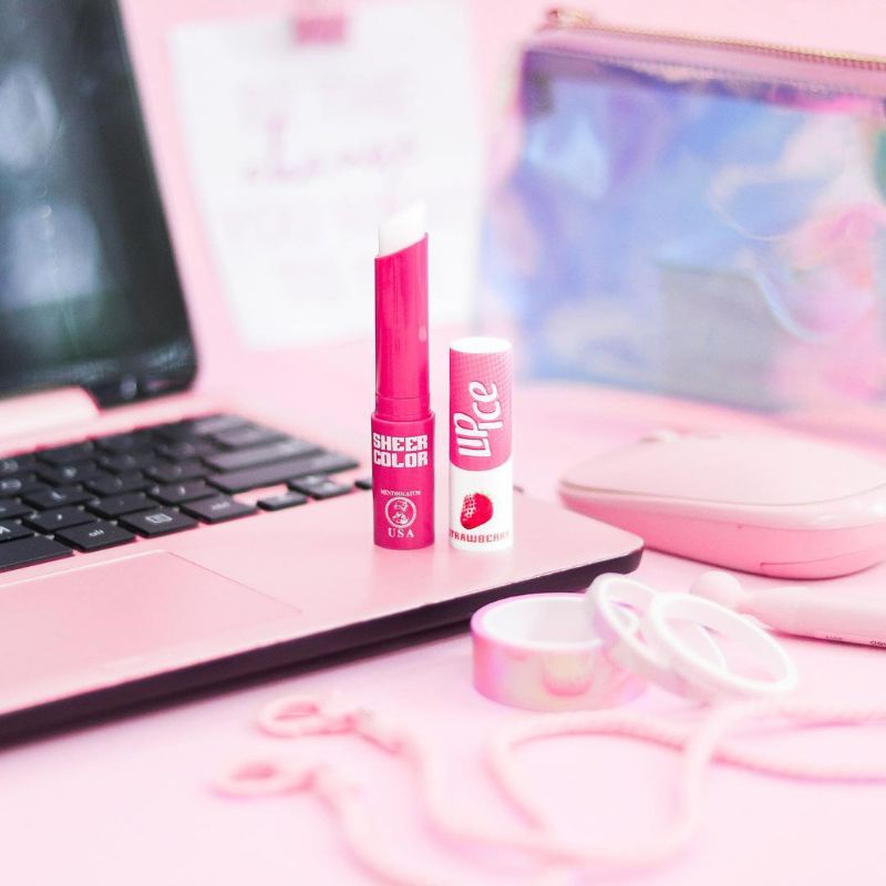 LIP ICE Sheer Colour 2,2 gr | Lip Balm Strawberry | Natural | Apple | Bubble Gum | Orange | Matcha Butter Chocolate Reguler Fruity Lipbalm | BEESWAX Pelembab Bibir