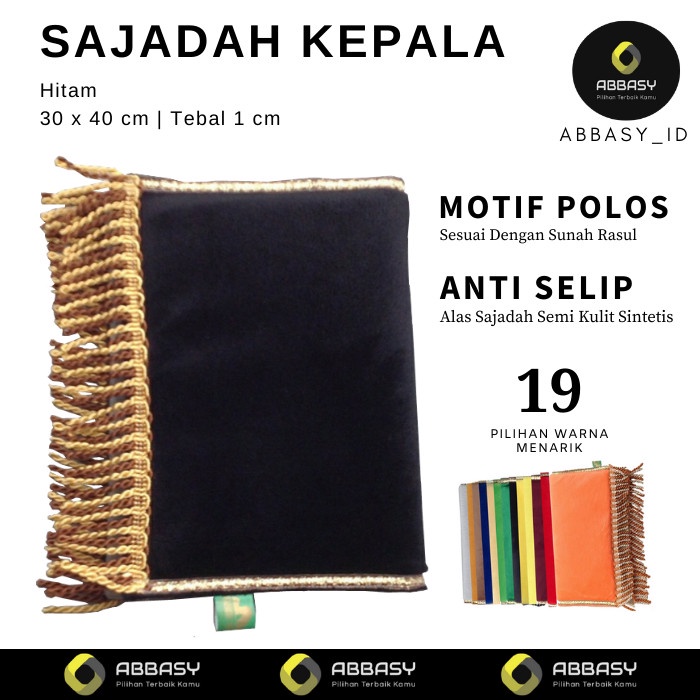 Sajadah Sajadah Kepala HITAM (SS) - Sajadah Polos Bulu Tebal PREMIUM (T2E5) Sajadah anak sajadah pol