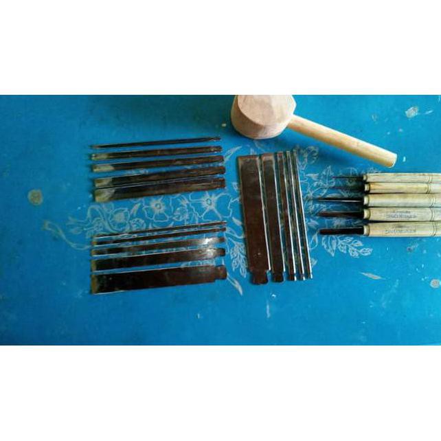 alat pahat ukir kayu manual 4 jenis dengan 5 ukuran