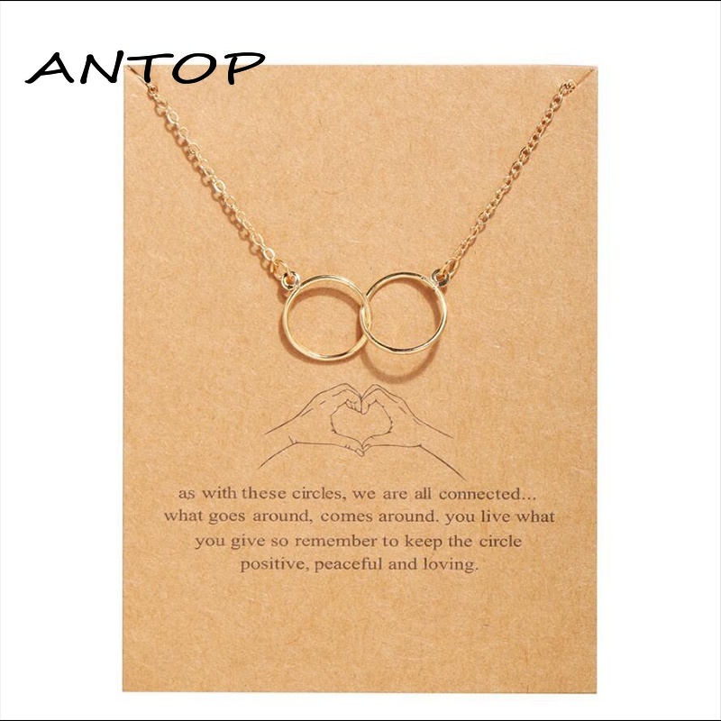 Korea Fashion Titanium Steel Kalung Rantai Klavikula Bulat Emas Gaya Retro ANTOP