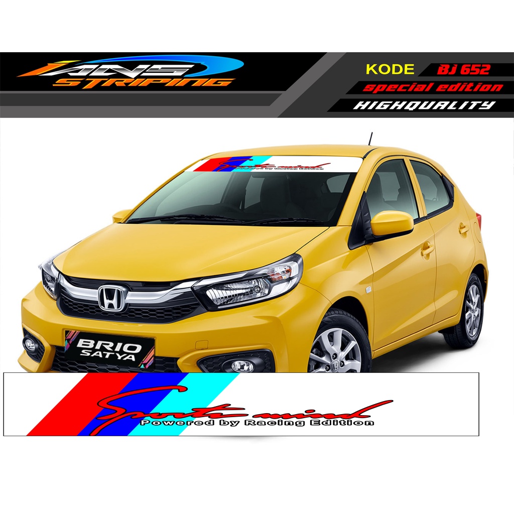 DECAL STIKER KACA DEPAN MOBIL JAZZ /KACA DEPAN MOBIL BRIO / AGYA / AYLA / YARIS / MOBILIO / SEDAN BJ652