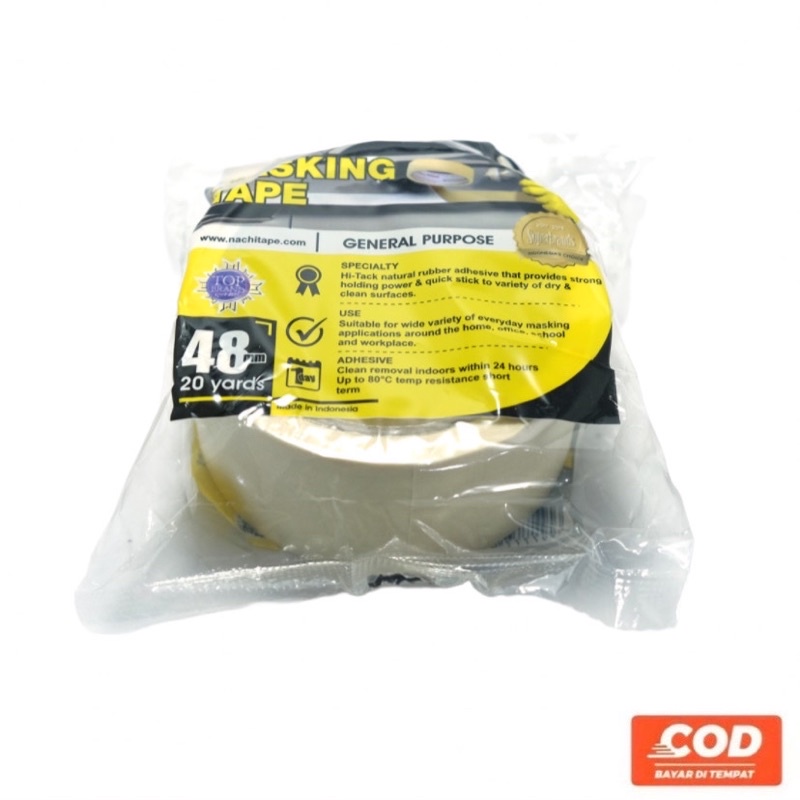 

Masking Tape 2” | Lakban Kertas 48 mm | Nachi Tape 2 inch 20 yards