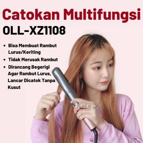 ALAT CATOKAN 2 IN 1 LURUS KERITING RAMBUT PROFESSIONAL HAIR CURL &amp; STRAIGHT OLL-XZ1108