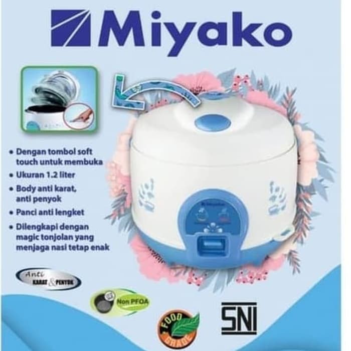 Magic Com Miyako MCM512 / MCM612 - Rice Cooker Miyako 1.2 Litter 3in1 300 Watt Minimalis