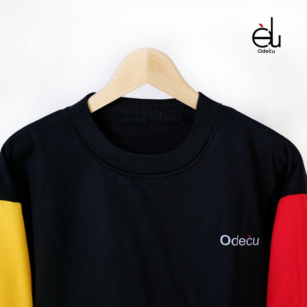 ODECU CREWNECK MIX BLACK SWEATER OVERSIZE WANITA PRIA