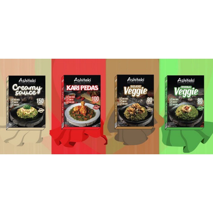 Ashitaki Mie Veggie Original/Veggie Bulgogi/Kari Pedas/Creamy Sauce