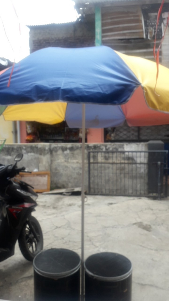 Payung Tenda Pantai 210cm Pelangi - Silver Anti-uv, Payung Besar Untuk Jualan Dagang Pkl