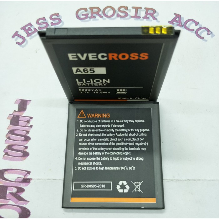 Baterai Battery Batre Evercross Evercoss Cross A65 A74F Double Power - Hitam