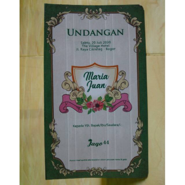 Blangko Undangan Jago 44 Harga Sdh Termasuk Ongkos Cetak Plastik Opp Dan Label Nama Shopee Indonesia