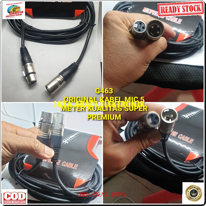 G463 ORIGINAL KABEL MIC 5 METER XLR CABEL MIK 5 M CABLE MIXER MIXING KARAOKE VOKAL VOCAL PHANTOM PRO UNIVERSAL microphone cable 5 meter Kabel mic Xlr female audio sound sistem 3 pin mikrophone mik dynamic universal pro profesional vocal vokal G463  BISA S
