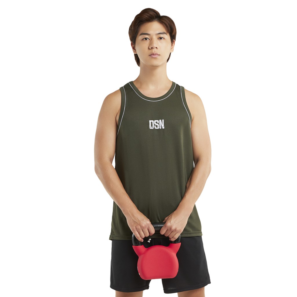 DONSON Sportswear DSN Bordir Premium Singlet Bis Jumbo Tanktop Dalaman Olahraga Extra Fine Polyester Army