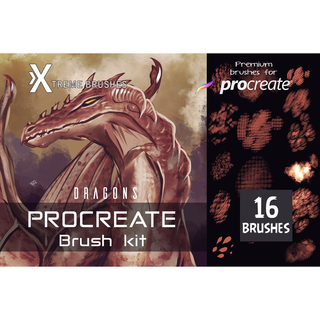 Procreate Dragon Brush Kit