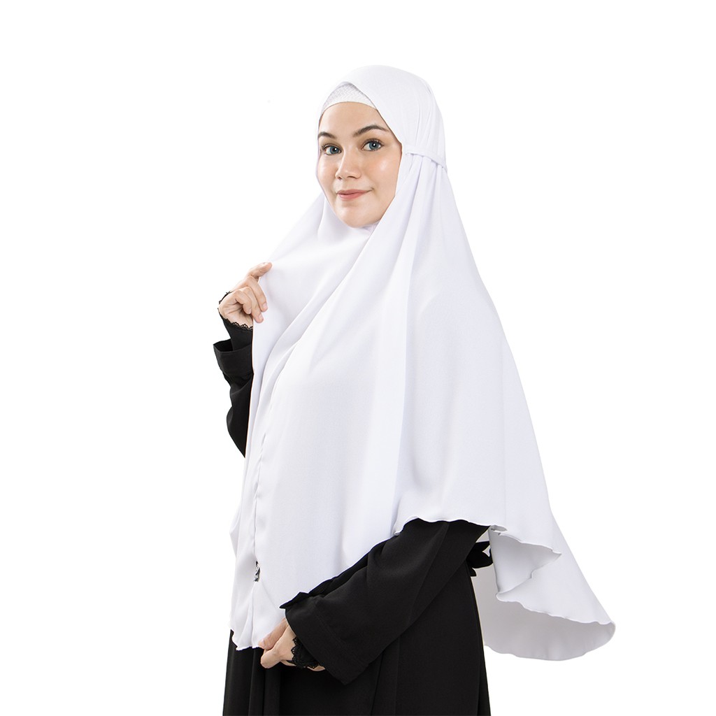 Bajuyuli Jilbab Bergo Maryam Jumbo Syari Polos-Putih