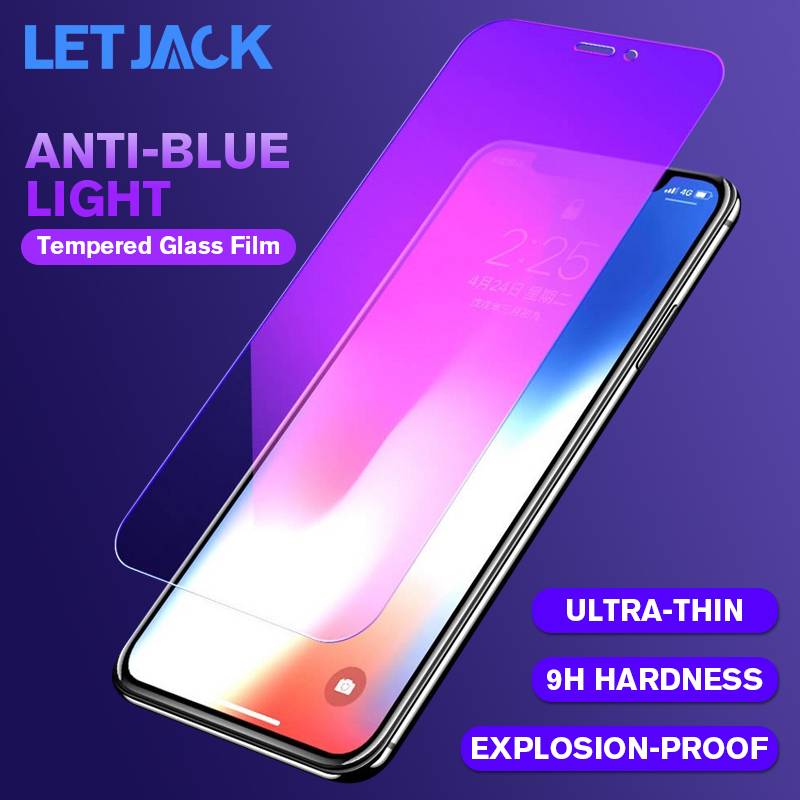 Pelindung Layar Tempered Glass 9H Anti Blue Light Untuk Apple iPhone 7 8 6 6S Plus SE 2020 2022 SE3 11 12 Pro MAX X XR XS MAX