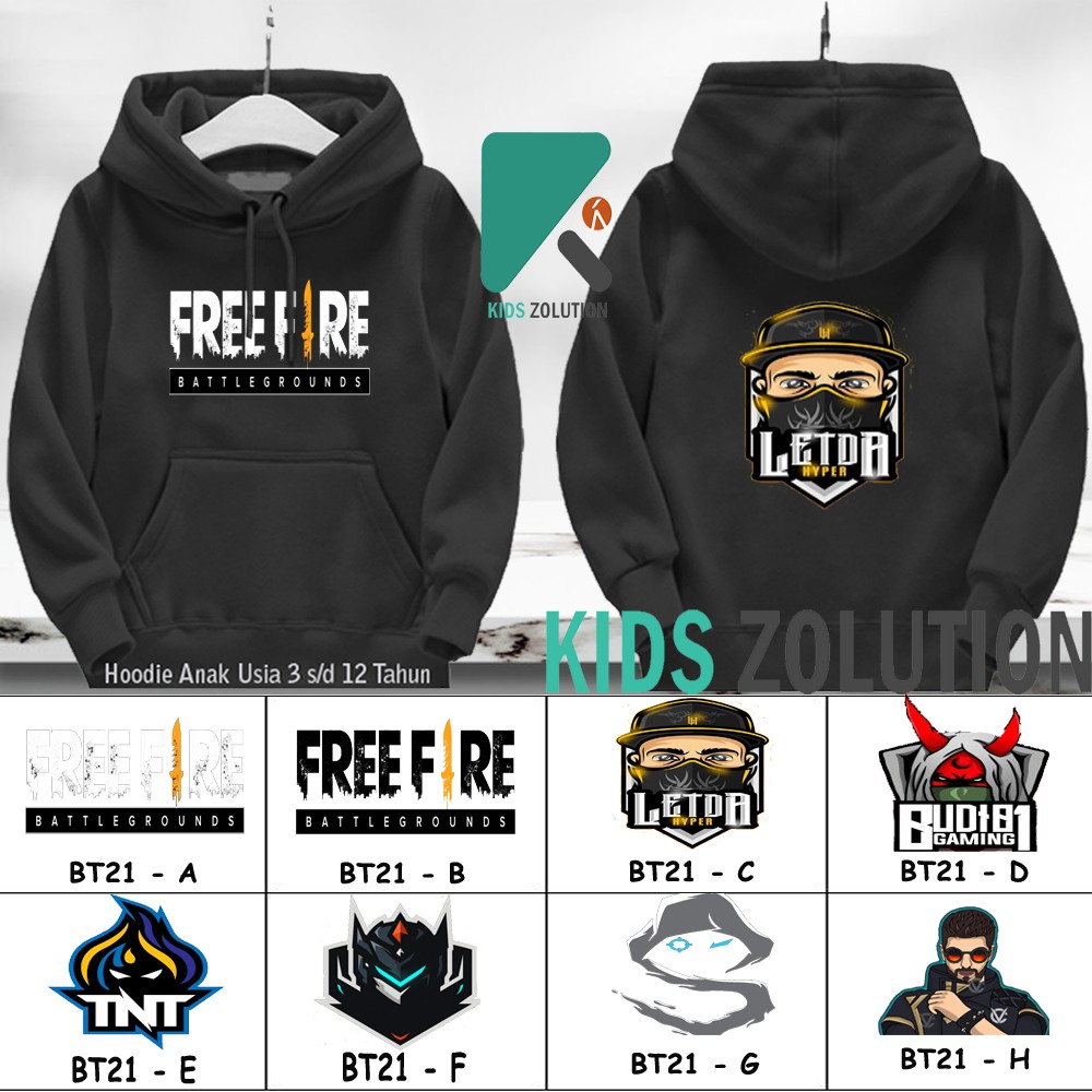 Jaket Free Fire Letda Anak / Jaket FF Letda Anak / Hoodie Free Fire