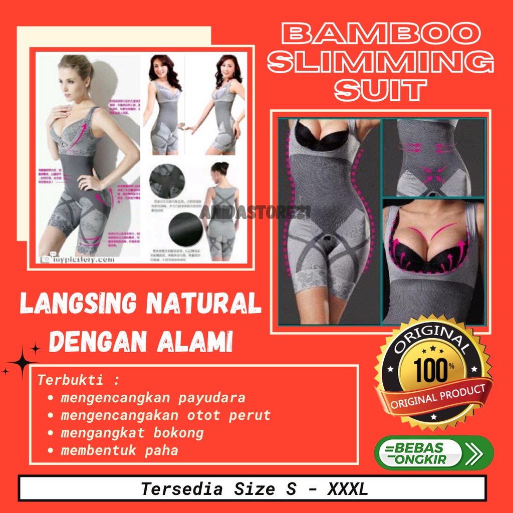 Munafie KORSET BAMBOO SLIM SUIT / PELANGSING Badan Asli Terlaris