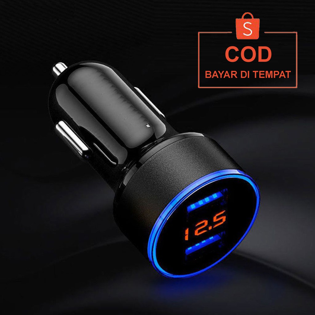 ✅COD Charger Mobil 4 In 1 Dual USB Display LED Voltase DC 5V 3.1A / 4in1 Car Charger Motor Matic Ori