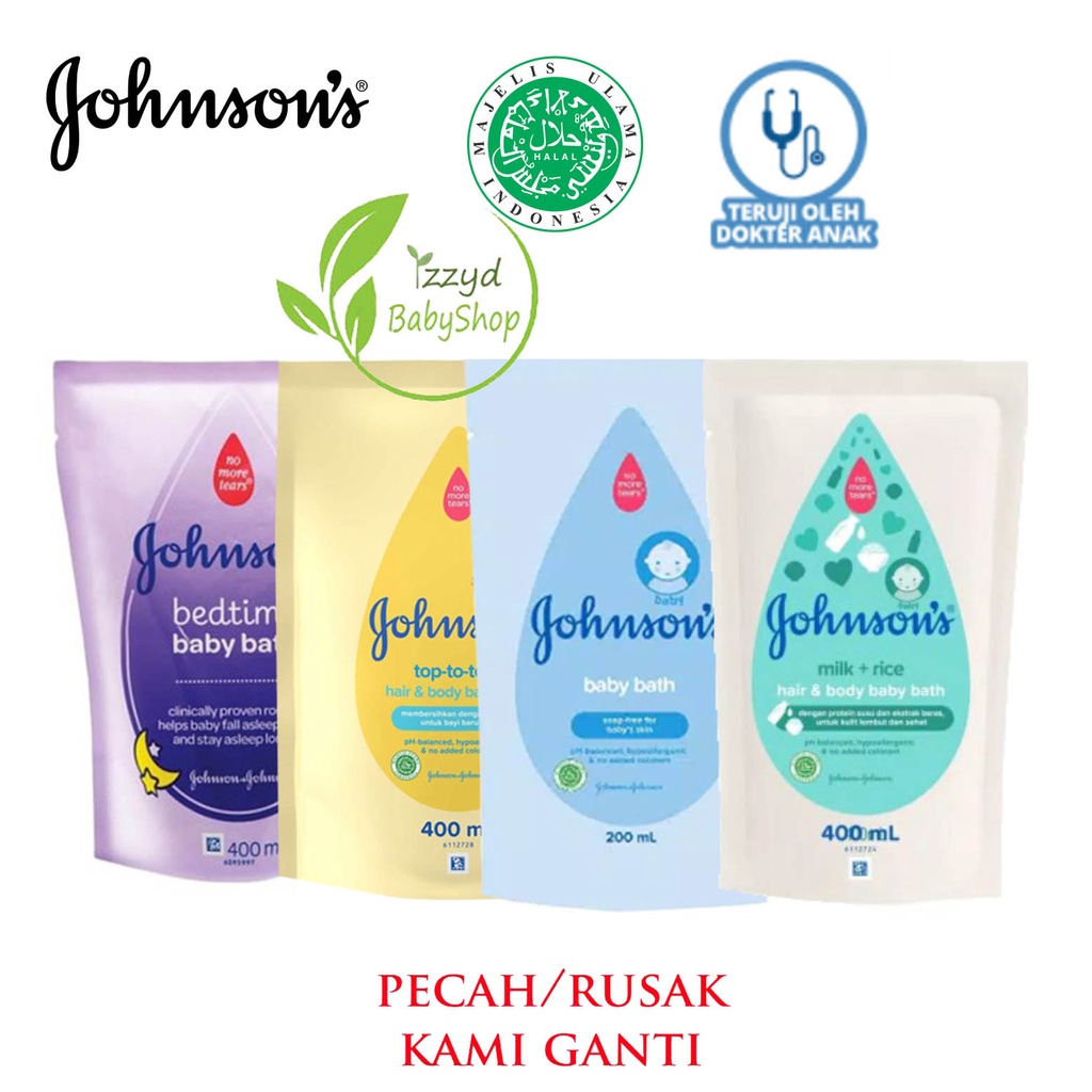 Johnson's sabun bayi shampoo bayi sampo REFILL Top to toe wash, milk rice, bedtime, kids, cotton touch baby bath johnsons jhonson johnson Refill