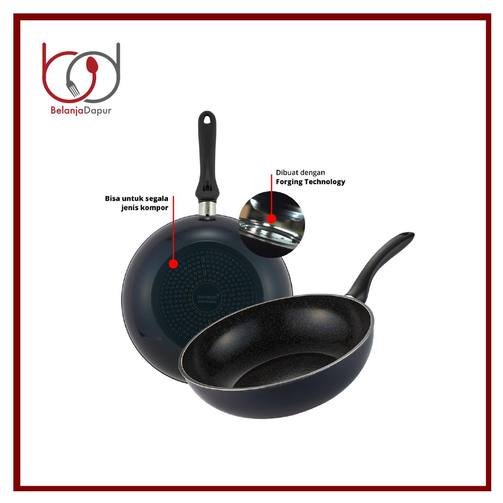 Happycall IH Pebble Wok Pan 30 cm / Panci / Original