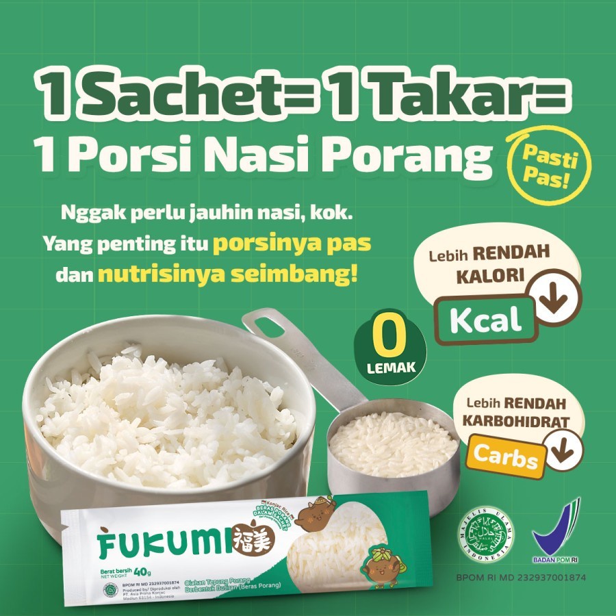 Fukumi Beras Porang Sachet 1 Box ( 7 Sachet x 40gram )