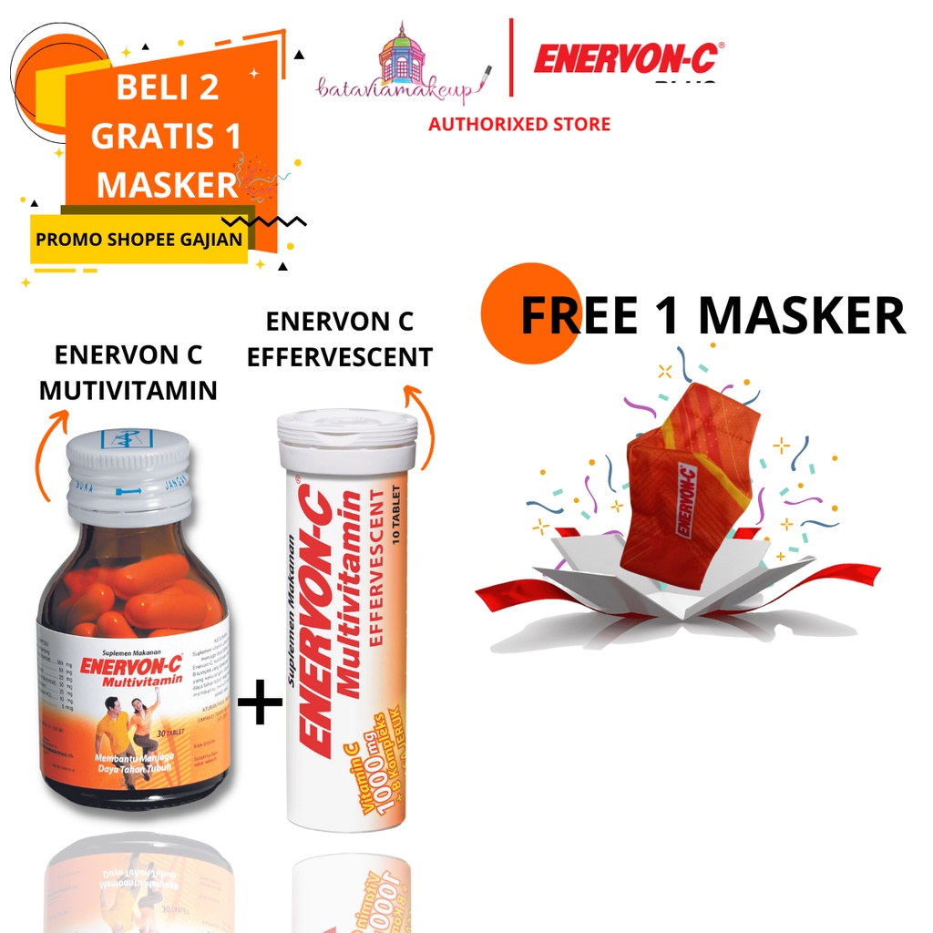 Enervon C Caplet 30's / Multivitamin / Tablet / Vitamin C / Suplemen / Daya Tahan Tubuh / Enervonce