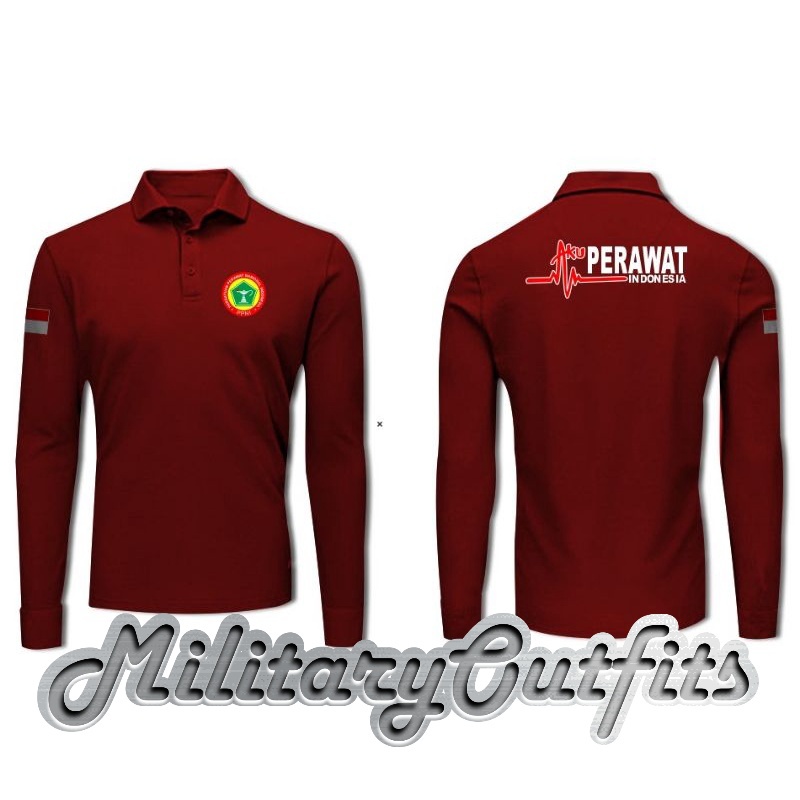 Kaos Kerah Perawat / Nurse Lengan Panjang Terbaru