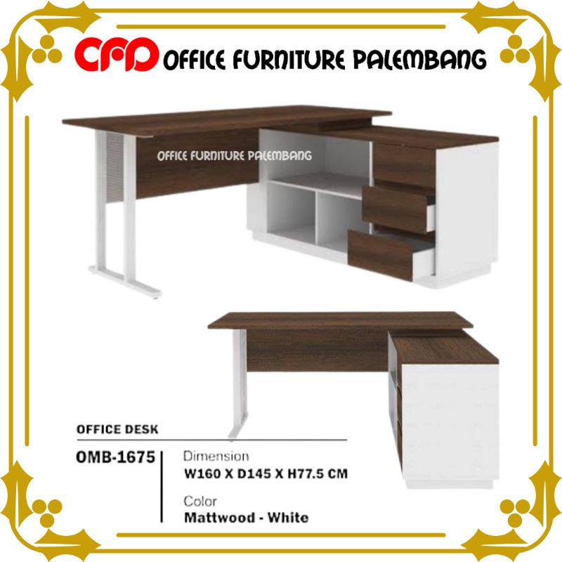 Jual meja kantor expo OM 1675 meja kerja L biro meja tulis meja ...