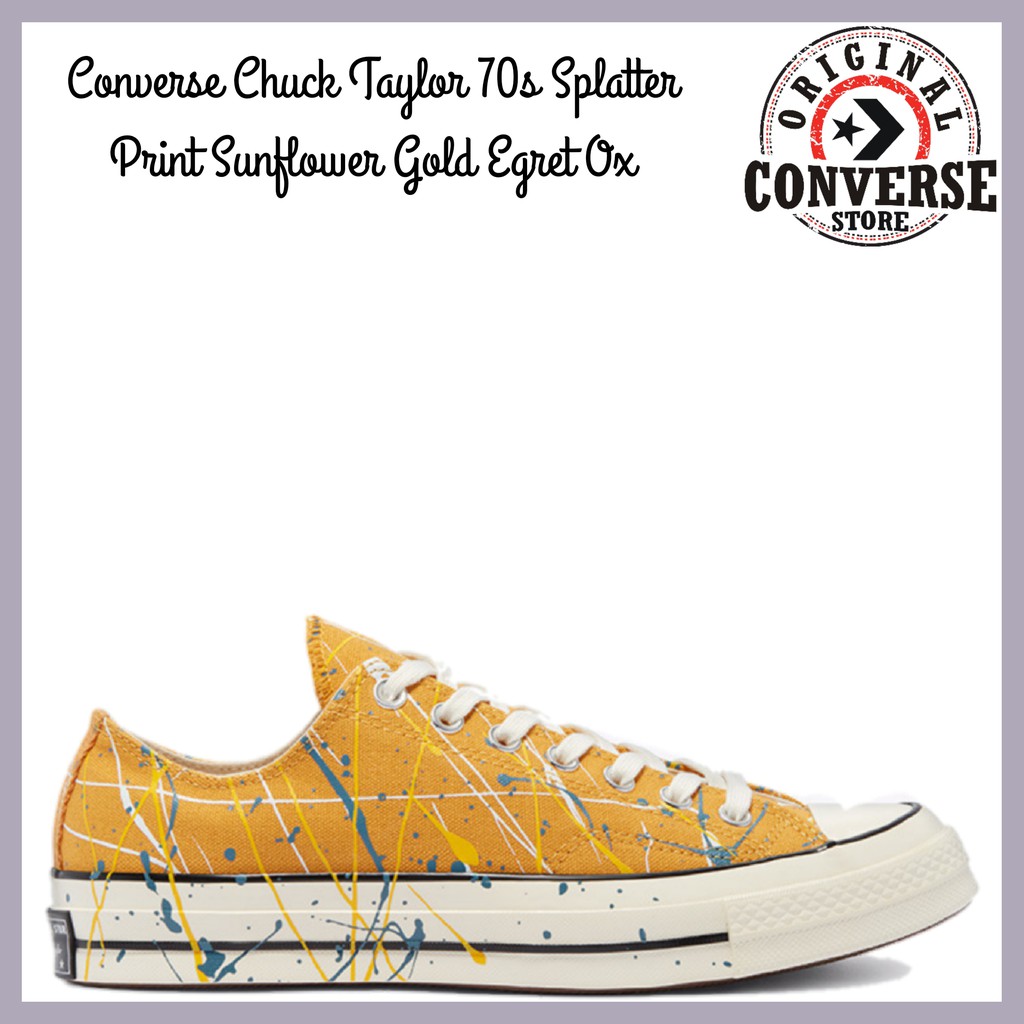 ORIGINAL CONVERSE CHUCK TAYLOR 70s SPLATTER PRINT SUNFLOWER GOLD EGRET Ox 170804C MENS