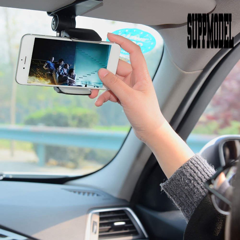 Bracket Klip Mount Sun Visor Mobil Holder Handphone / Navigasi Universal 170 ° Adjustable