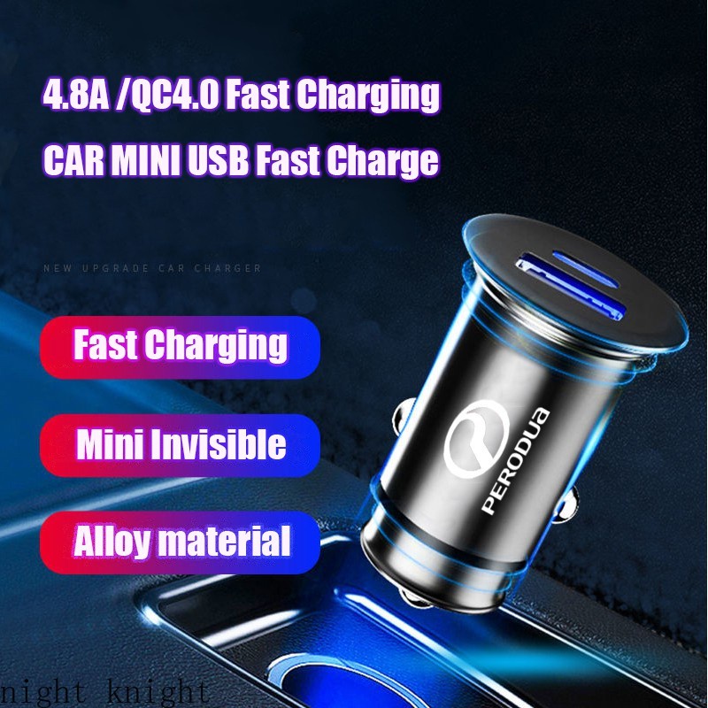 Charger Mobil MINI USB Fast Charging 4.8A / QC4.0 Untuk Perodua / Myvi Kelisa / Kembara / Alza / Kancil / Aruzz / Axa / Bevizza